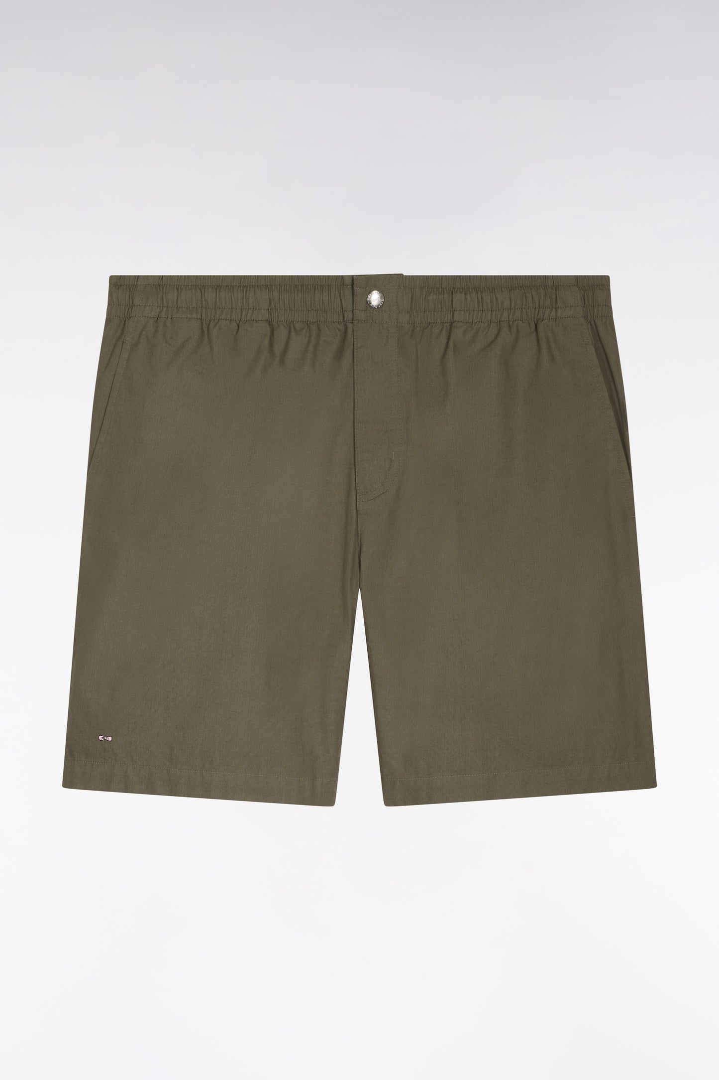 Khaki cotton poplin shorts