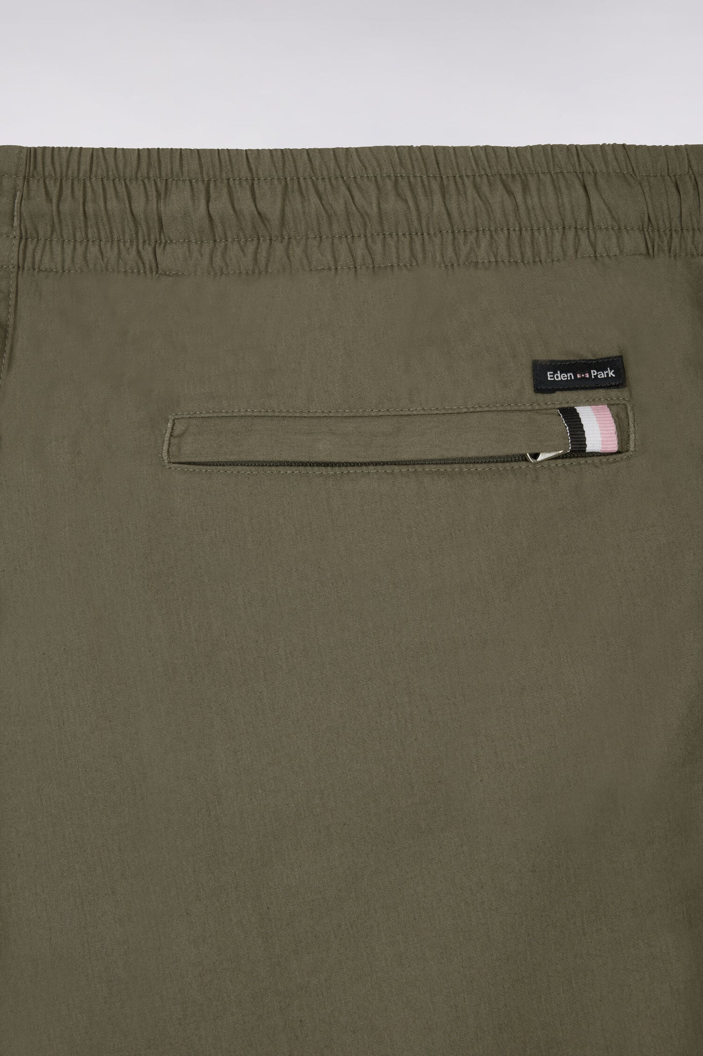Khaki cotton poplin shorts