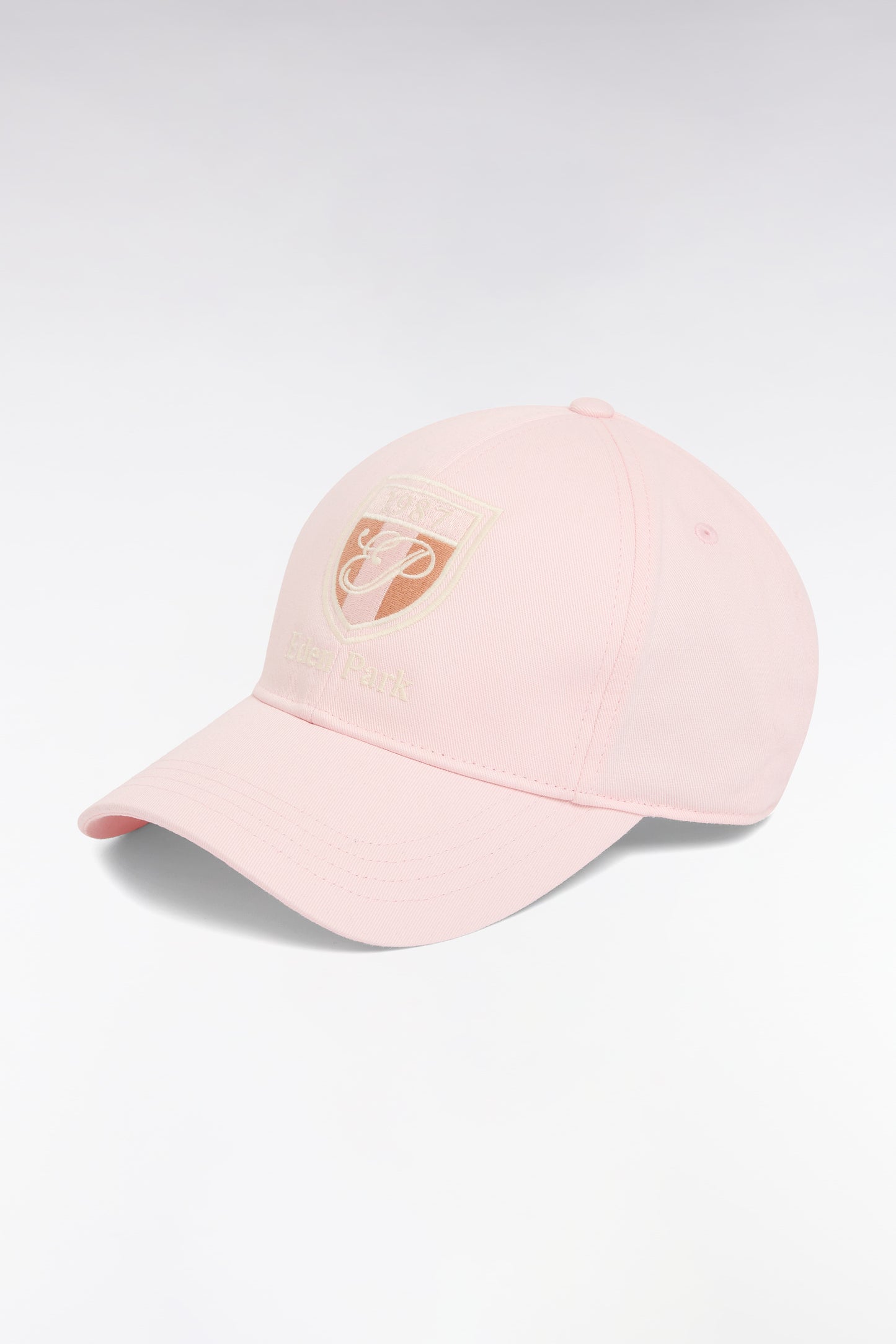 Casquette en twill de coton rose broderie écusson
