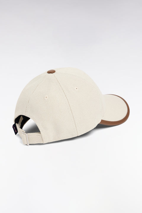 Casquette écru à passepoil marron - Image 2