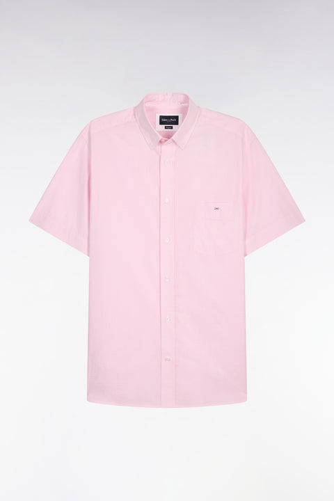 Chemise à manches courtes en coton à carreaux Vichy rose - Image 2