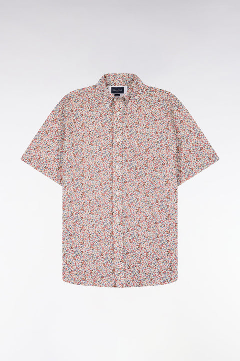 Chemise à manches courtes en coton à micromotif floral multicolore - Image 2