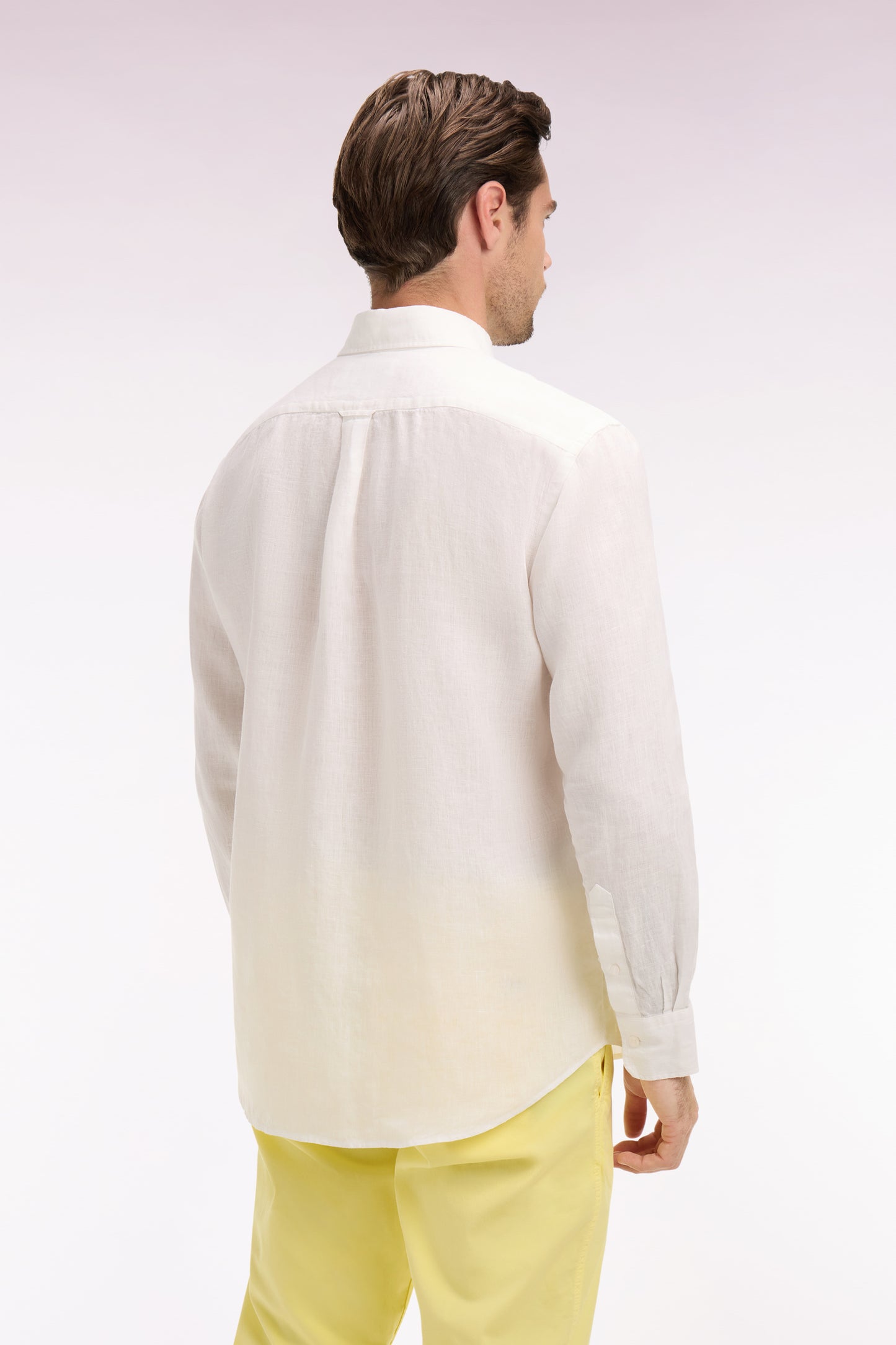 Chemise droite en lin blanc