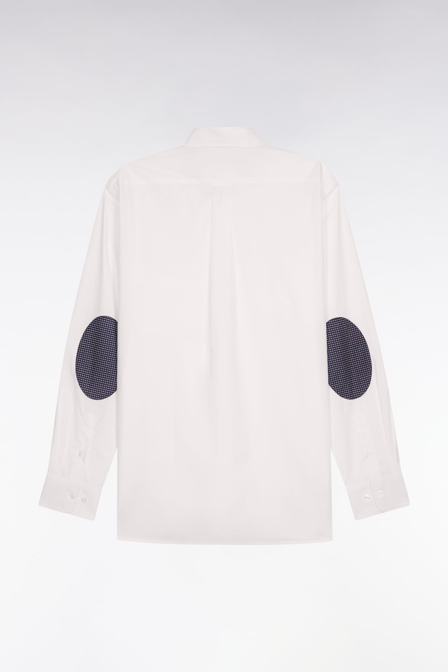 Chemise en coton blanc à coudières imprimées