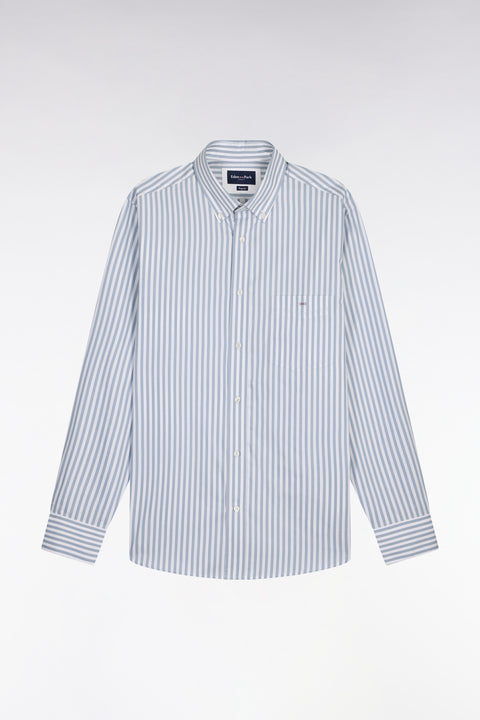 Chemise en coton bleu à rayures bâtons - Image 2