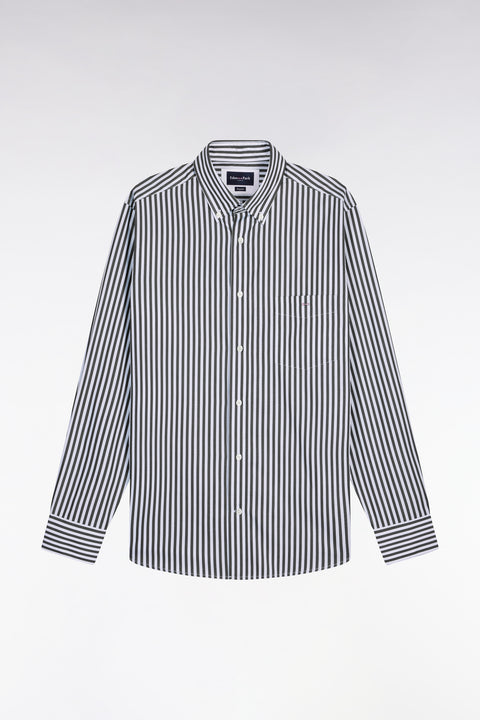 Chemise en coton marine à rayures bâtons - Image 2