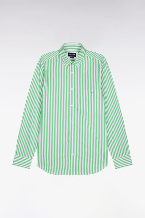 Chemise en coton vert clair à rayures bâtons - Image 2