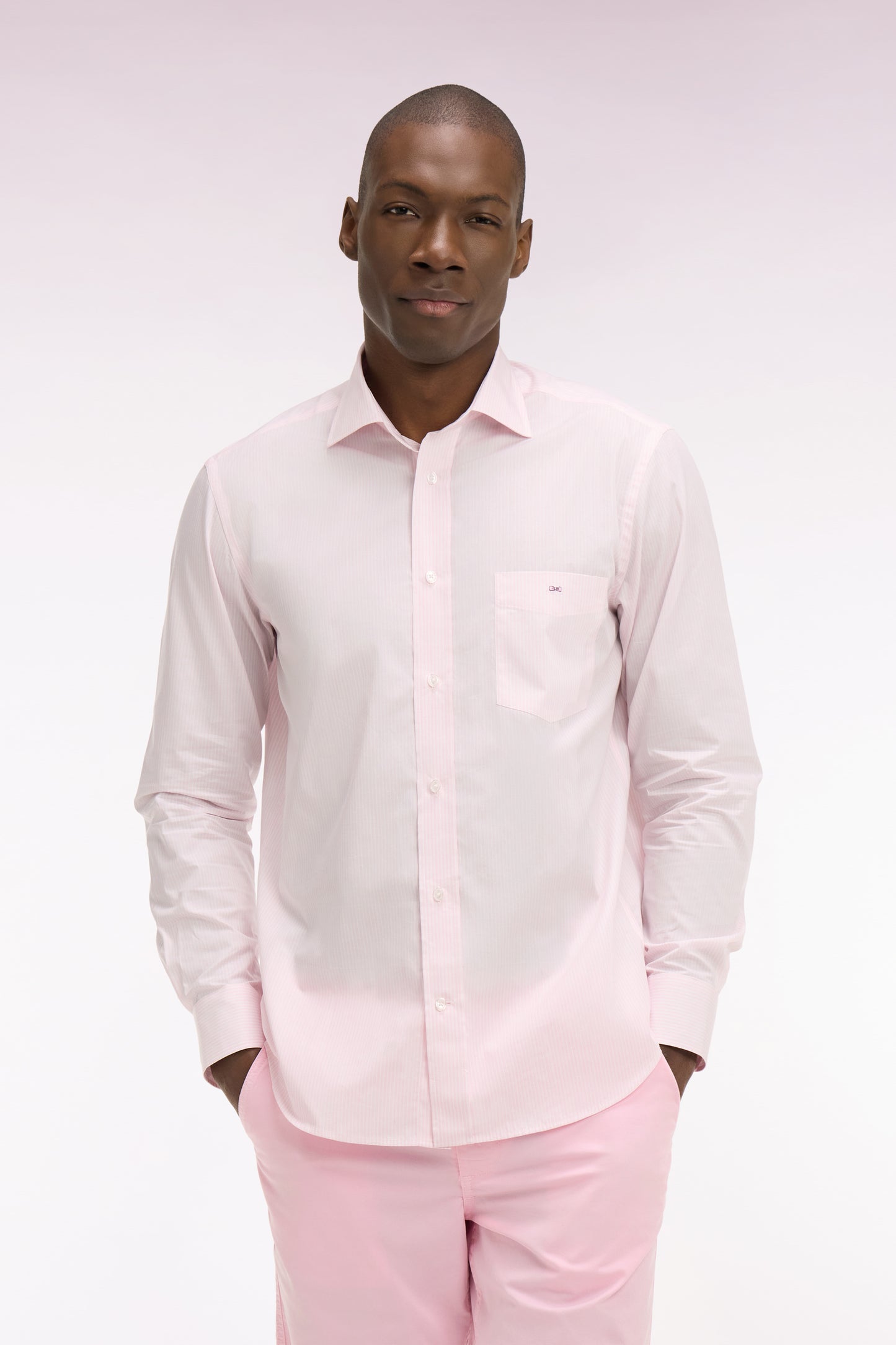 Chemise en coton rose