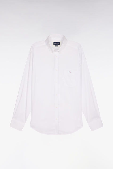 Chemise en coton mélangé blanche coupe regular - Image 2