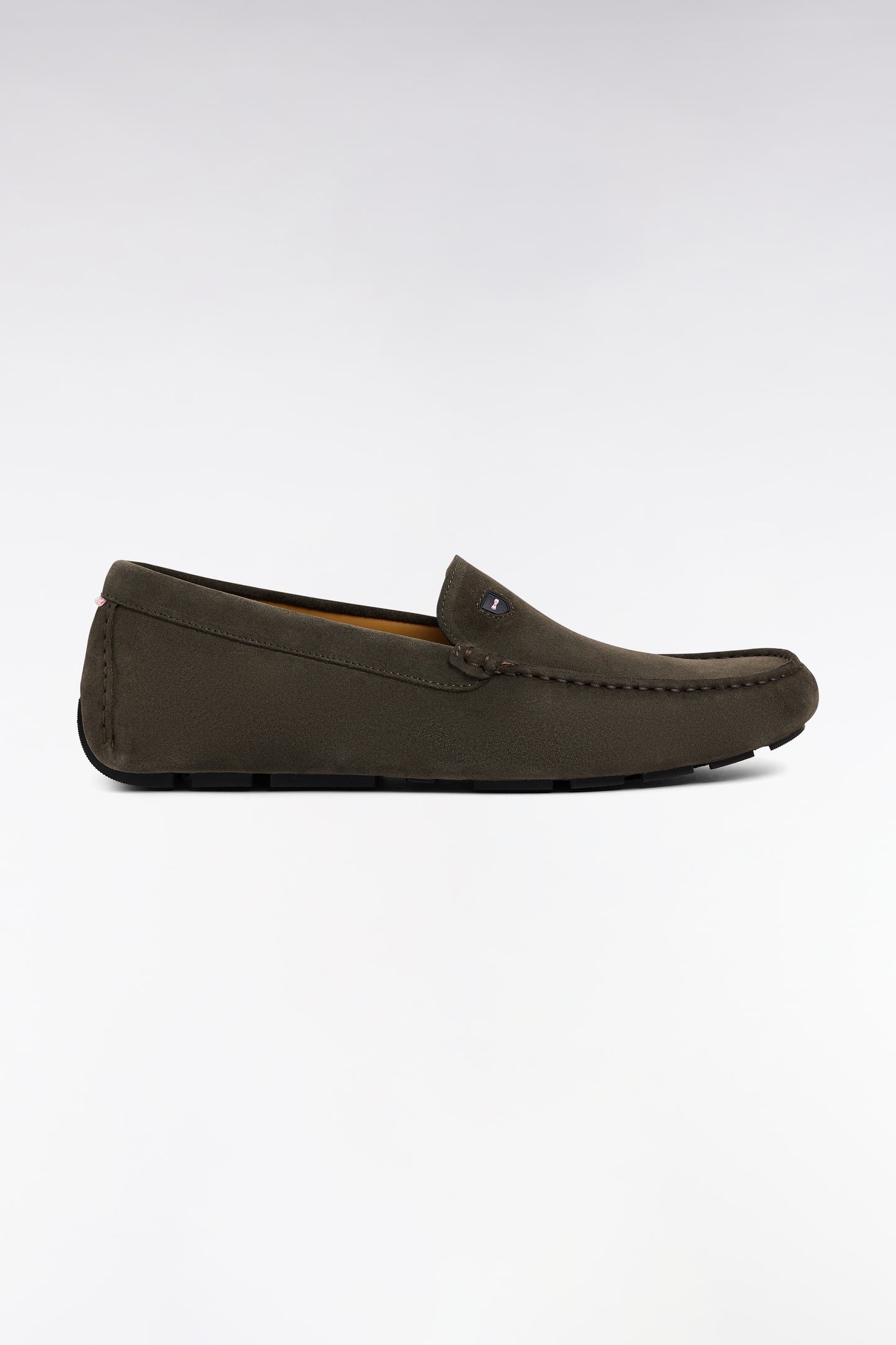 Dark gray suede leather loafers