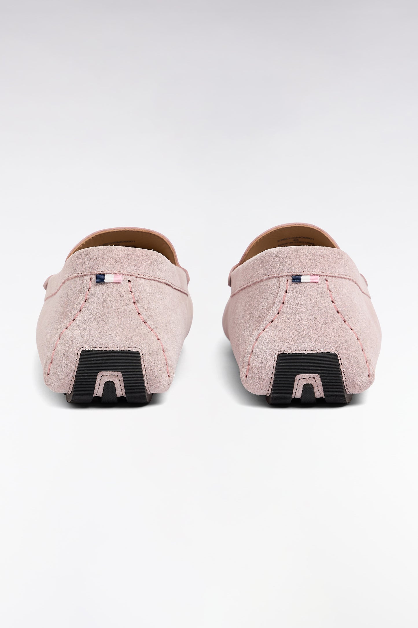 Pink suede leather loafers