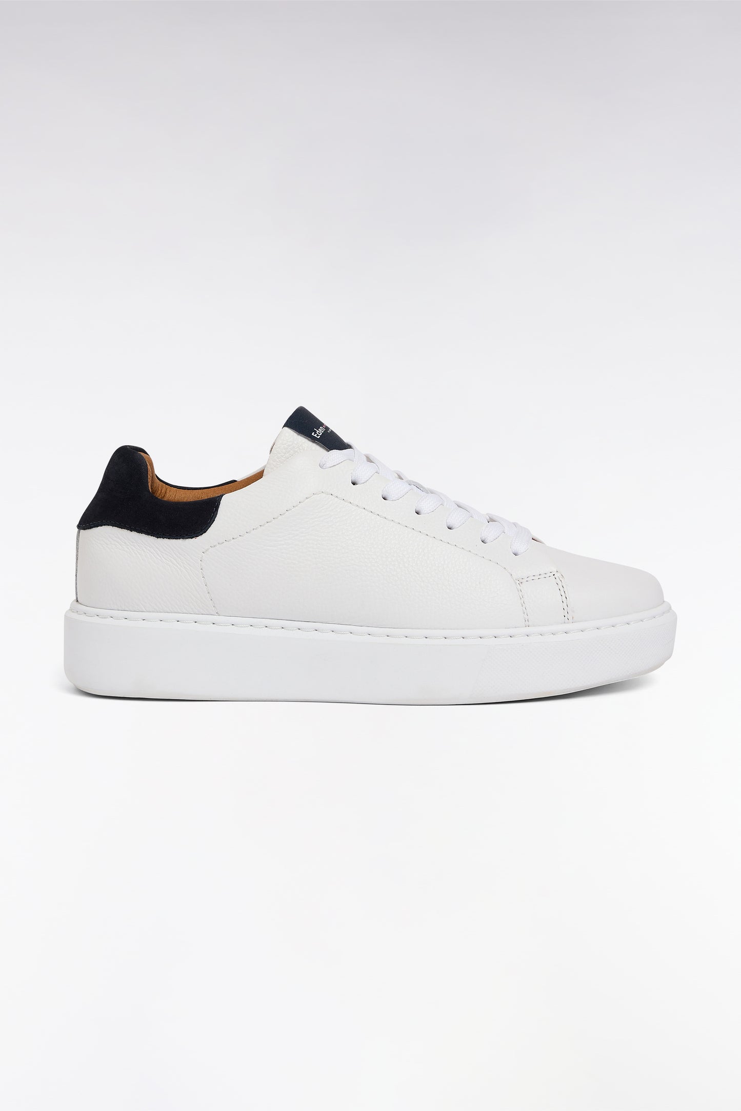 White grained leather sneakers