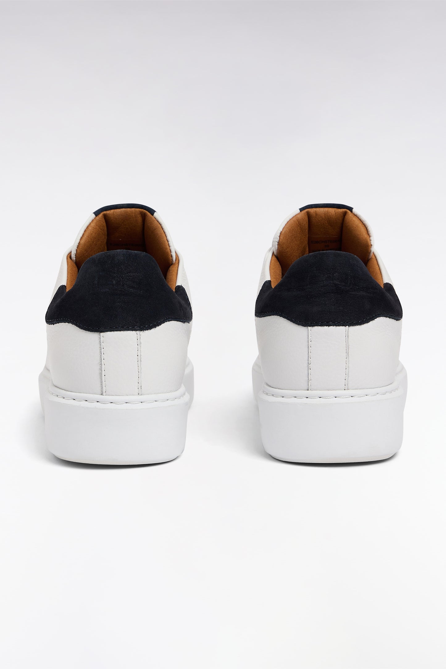 White grained leather sneakers