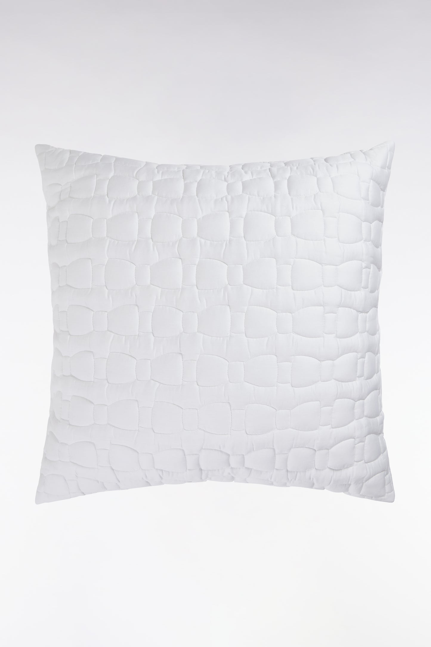 Taies d'oreiller en satin de coton blanc matelassé