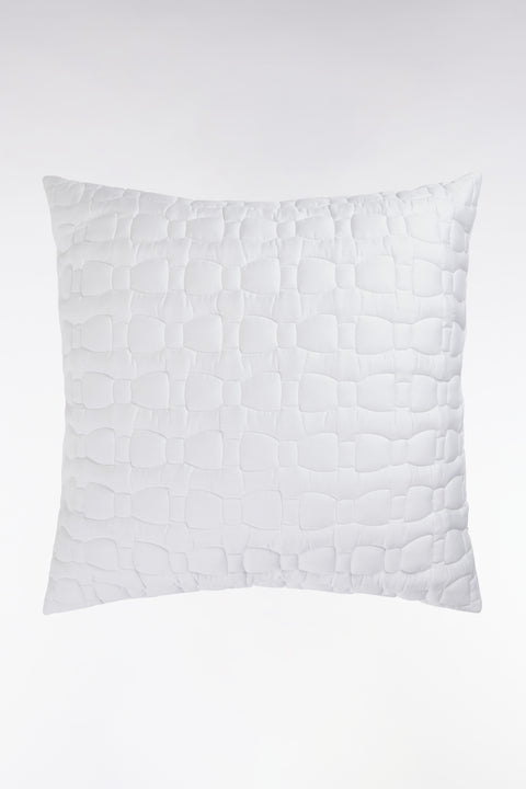 Taies d'oreiller en satin de coton blanc matelassé - Image 1