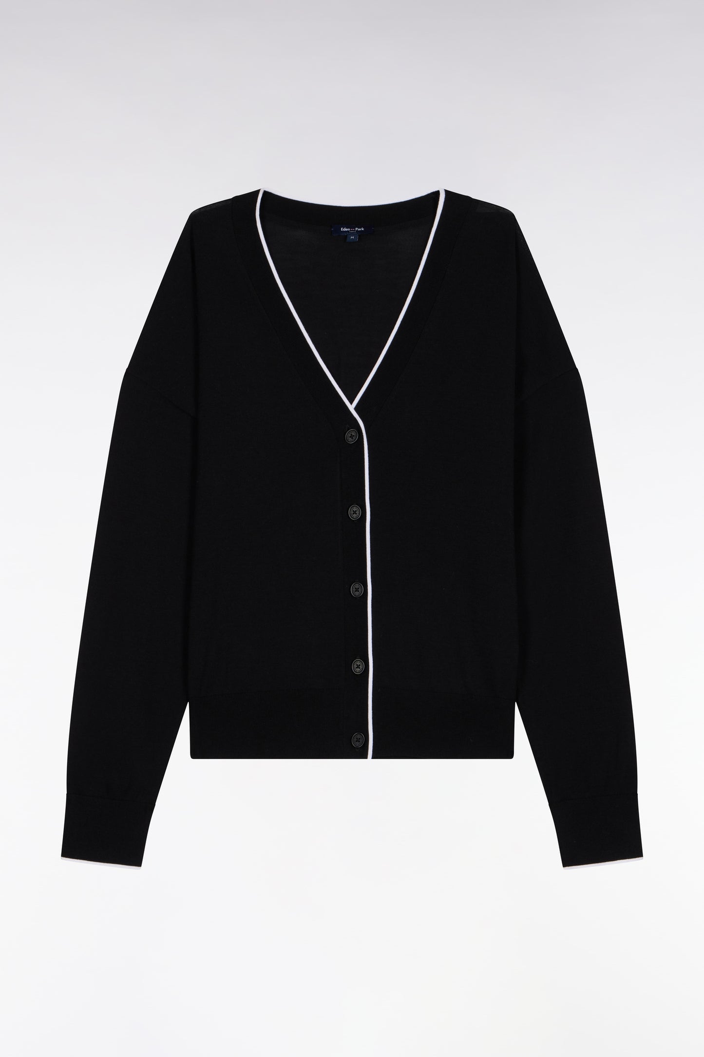Cardigan boutonné col V noir