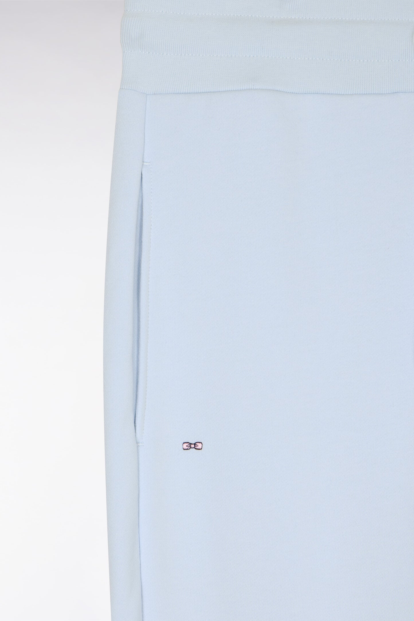 Jogging uni en molleton coton ciel coupe regular