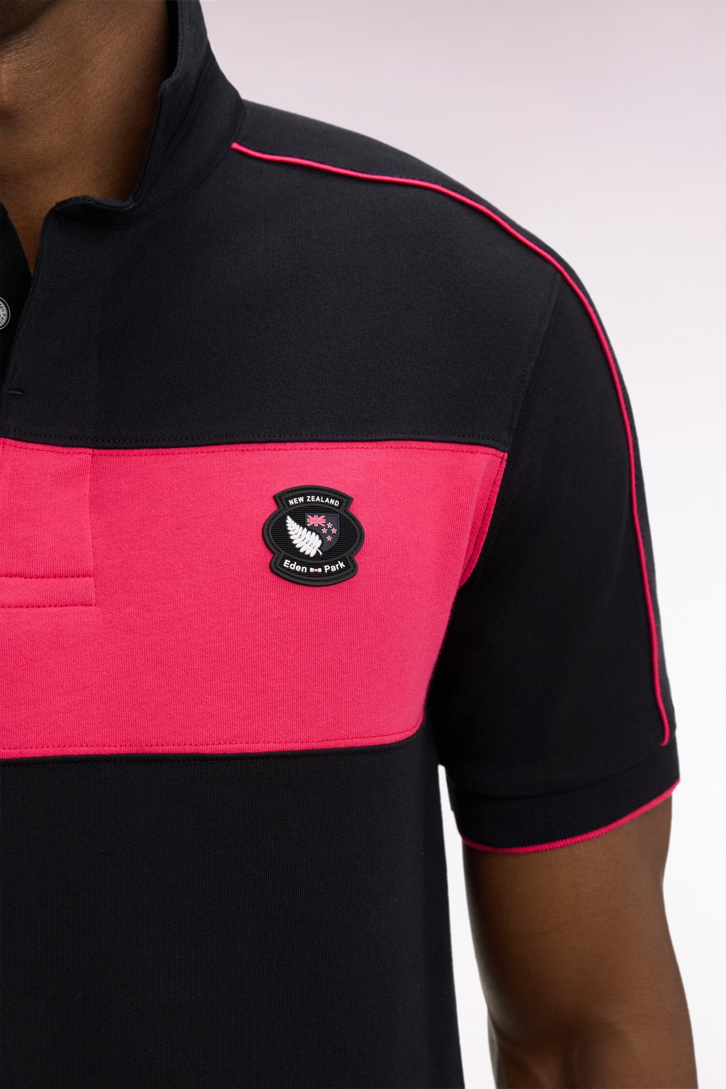 Maillot à manches courtes Nouvelle Zélande en coton noir coupe regular