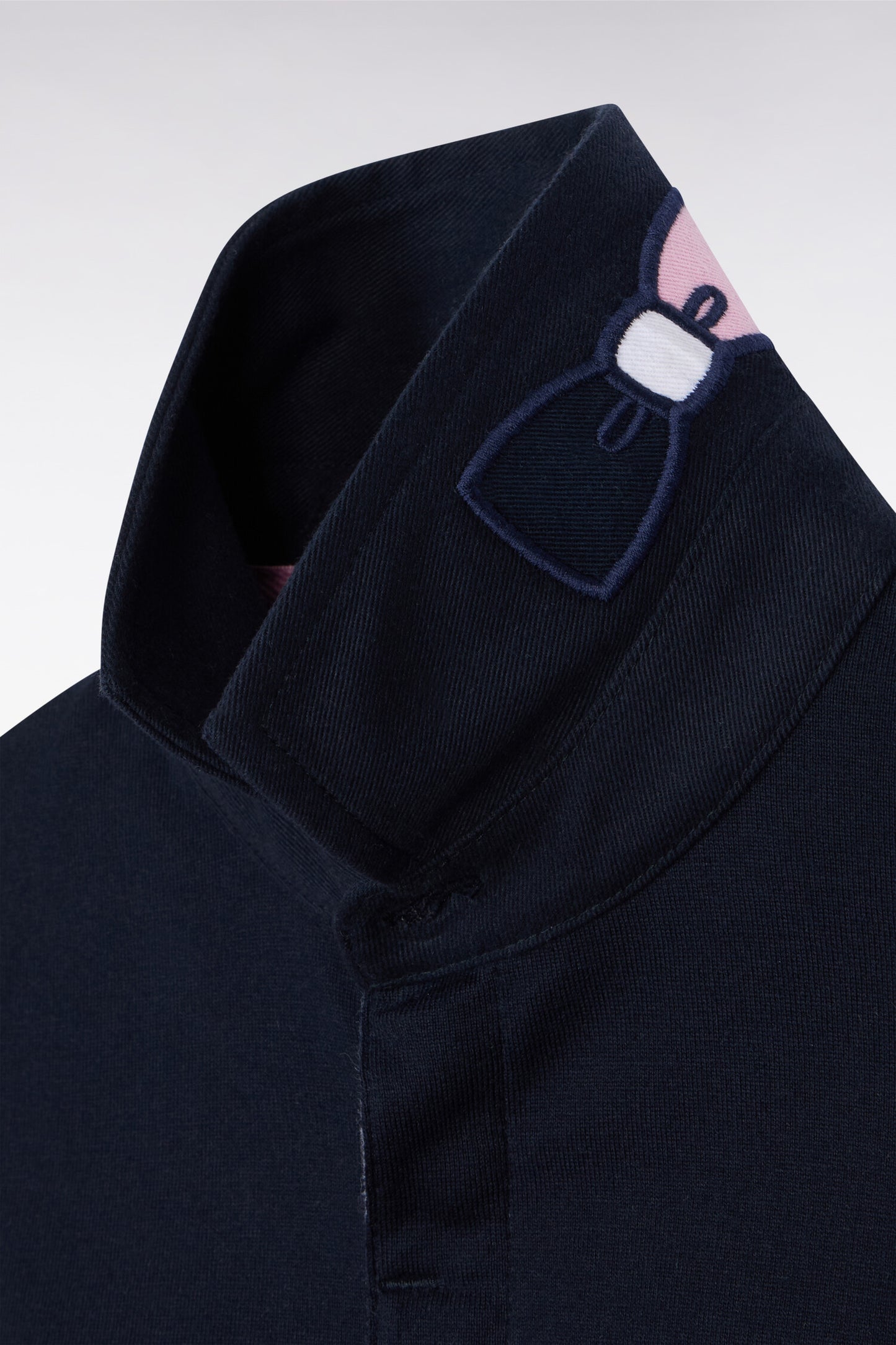 Maillot à manches courtes rose en coton marine