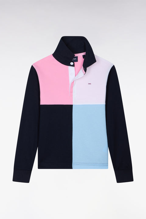 Maillot de rugby à manches longues en coton Pima colorblock - Image 1