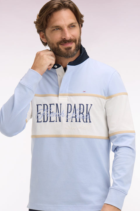 Maillot à manches longues ciel et écru brodé - Image 1