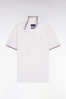 Polo à manches courtes en coton blanc coupe regular