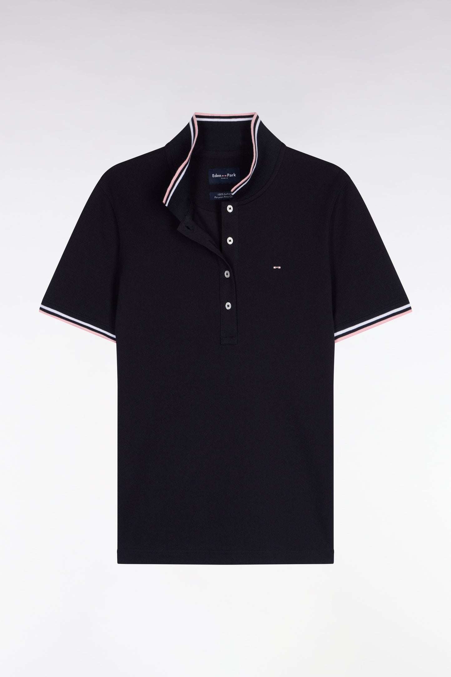 Polo à manches courtes en coton marine coupe regular