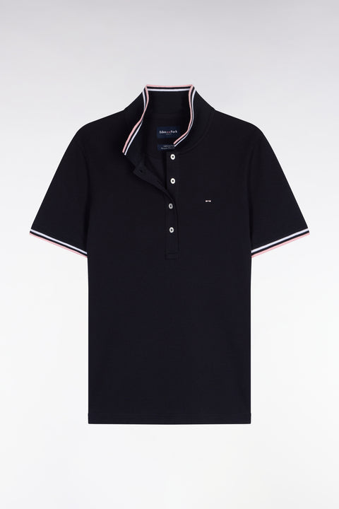 Polo à manches courtes en coton marine coupe regular - Image 2