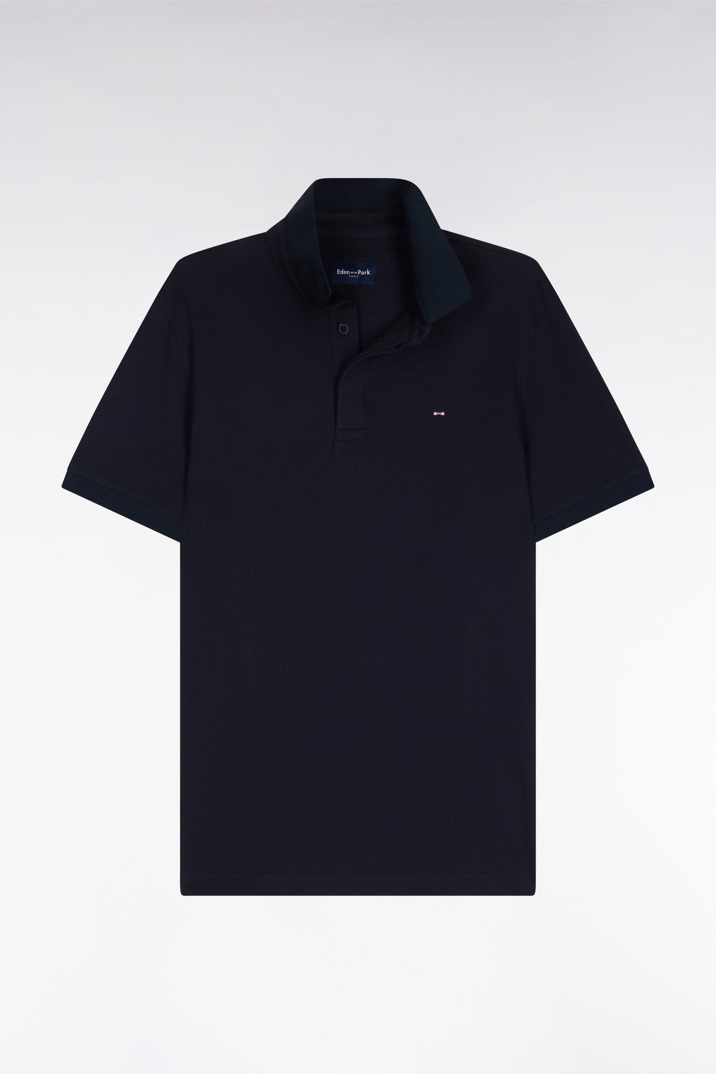 Polo à manches courtes en coton marine coupe slim