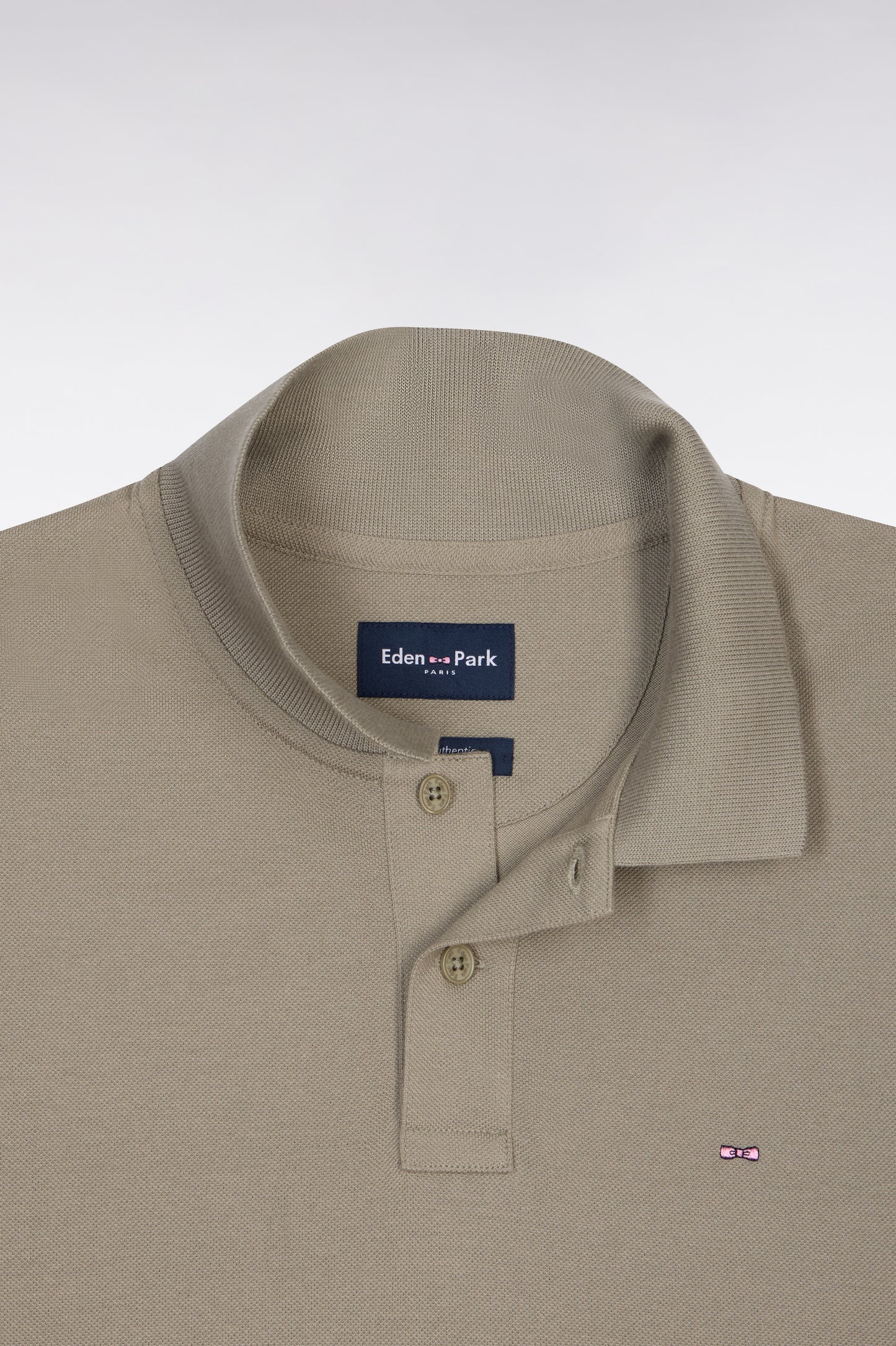 Polo à manches courtes en coton kaki coupe regular