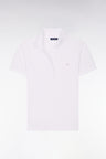 Polo à manches courtes en coton stretch blanc