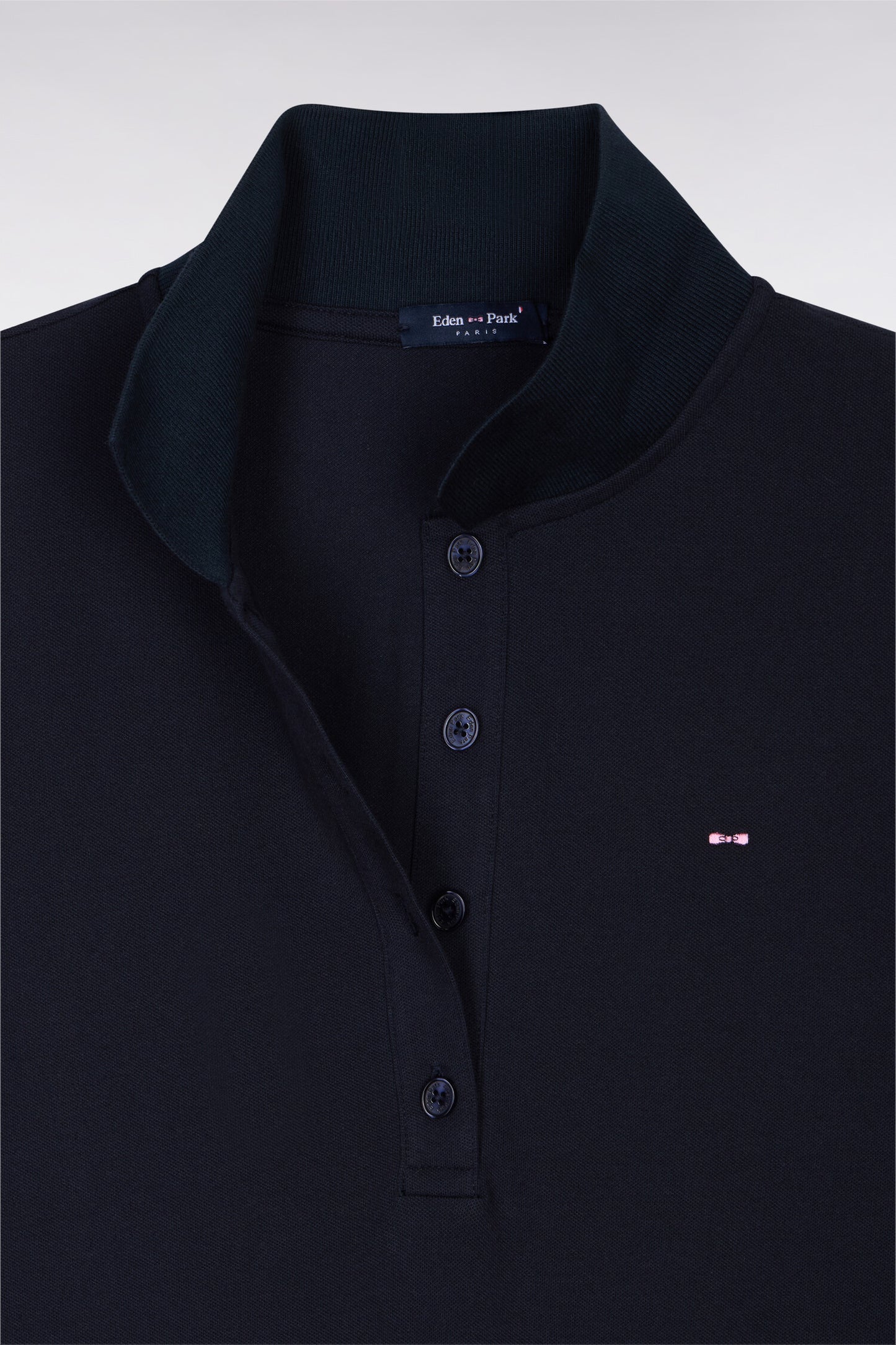 Polo à manches courtes en coton stretch marine