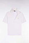 Polo à manches courtes en coton éponge blanc coupe regular