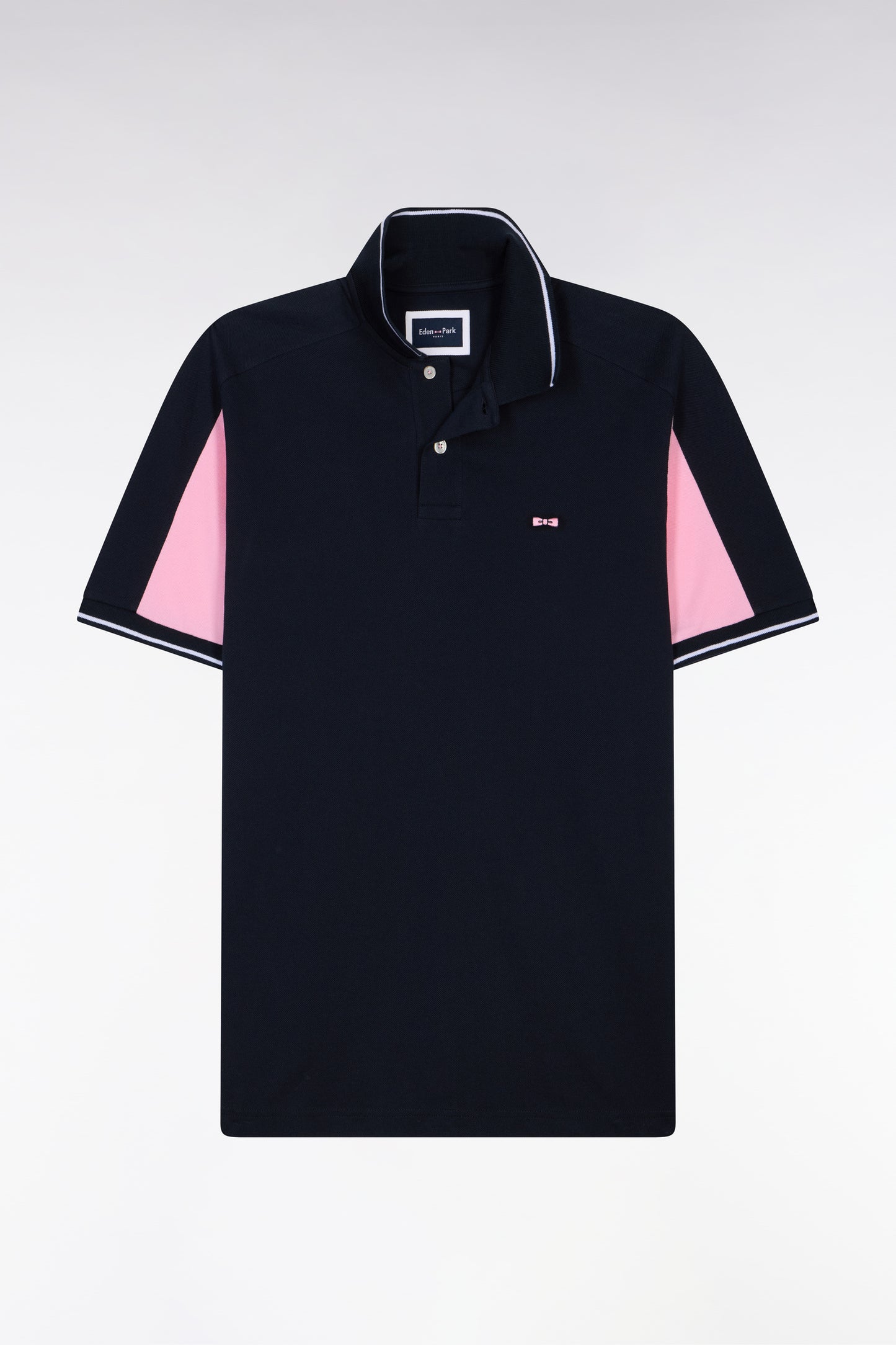 Polo manches courtes en coton marine