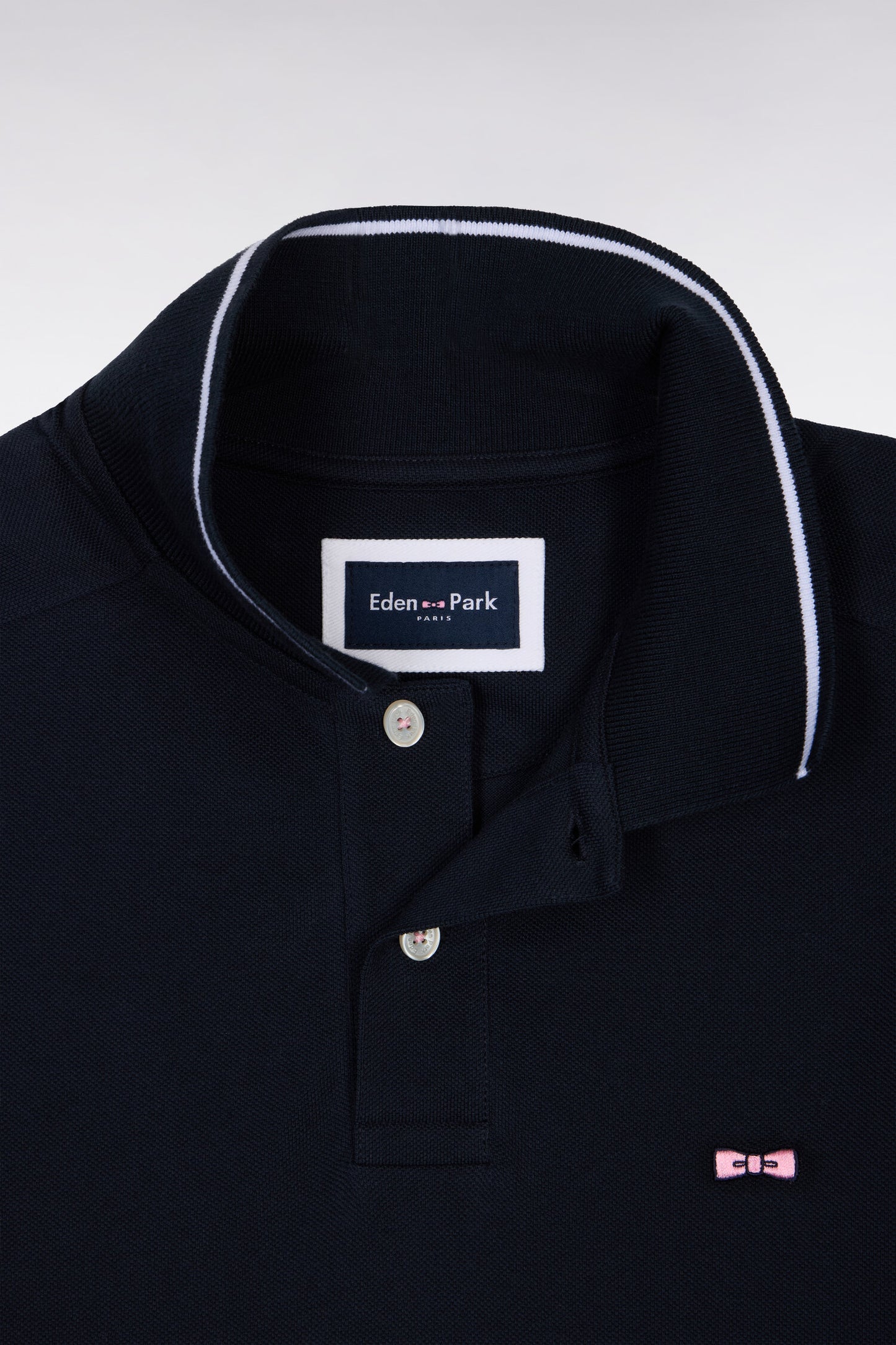 Polo manches courtes en coton marine