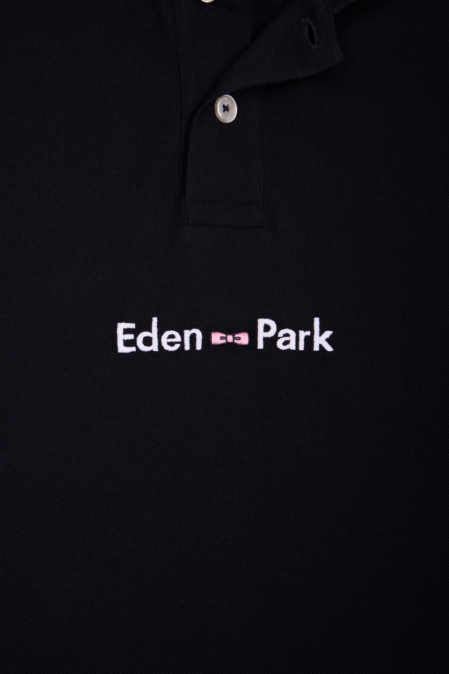 Polo à manches courtes en coton marine broderie Eden Park coupe regular