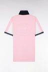 Polo à manches courtes en coton rose brodé coupe regular