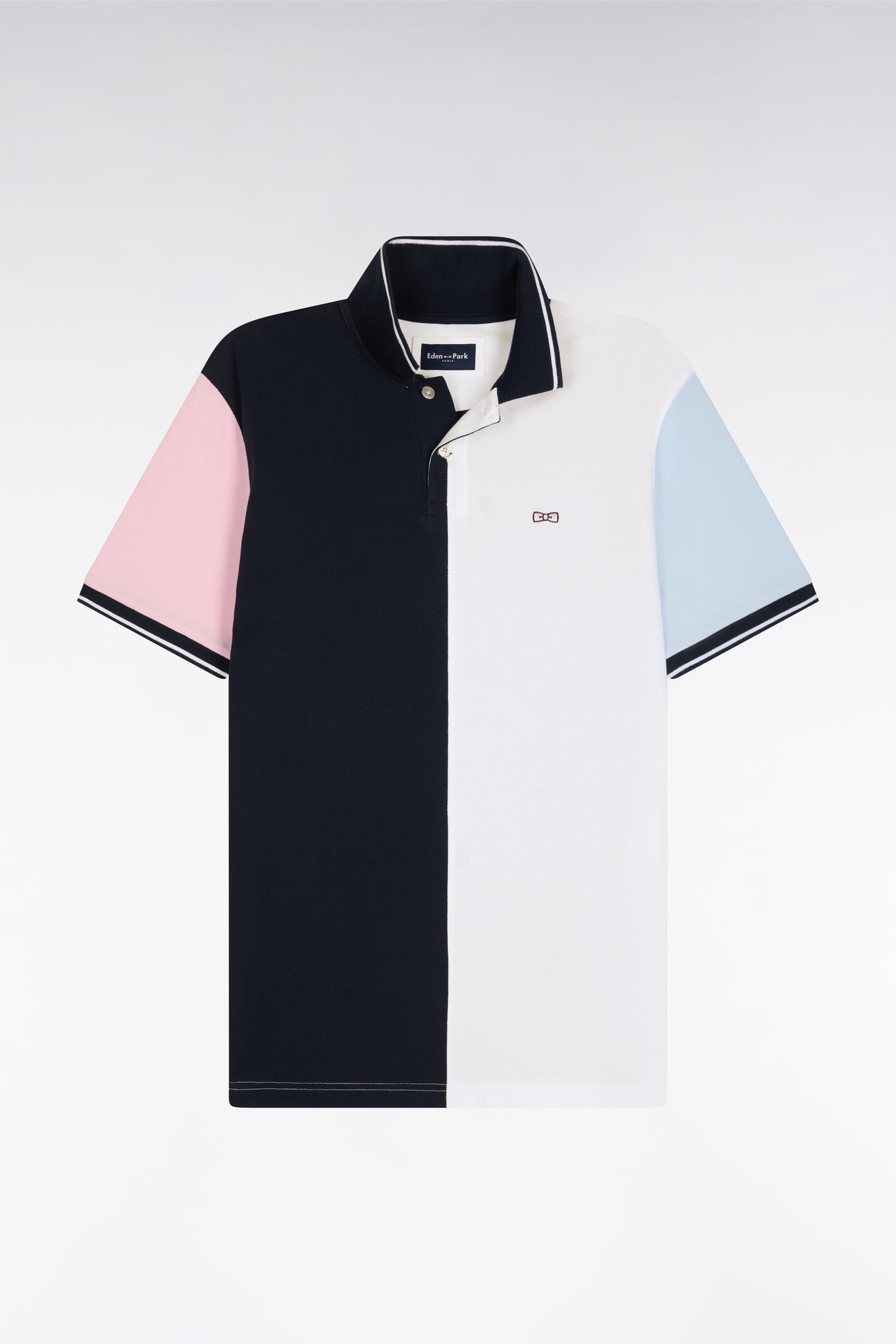 Polo à manches courtes en coton bicolore