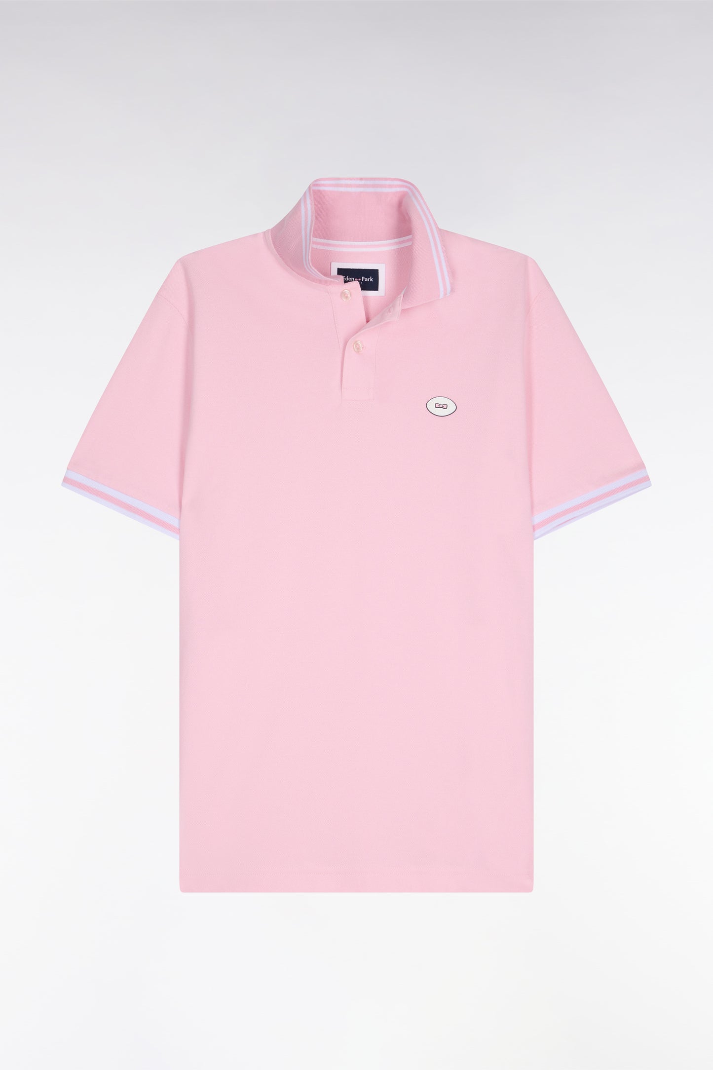 Polo à manches courtes en coton rose