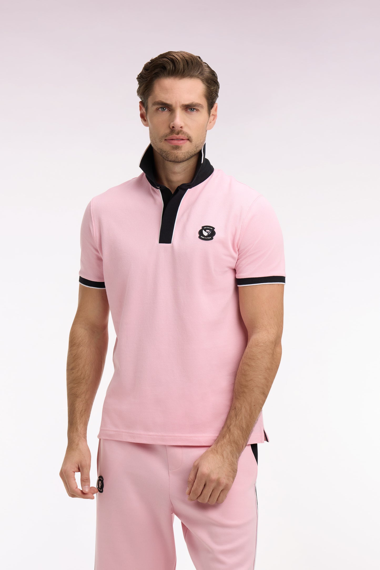 Polo à manches courtes en coton rose New Zealand