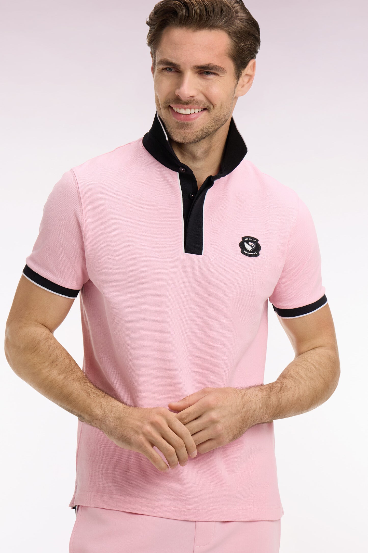Polo à manches courtes en coton rose New Zealand