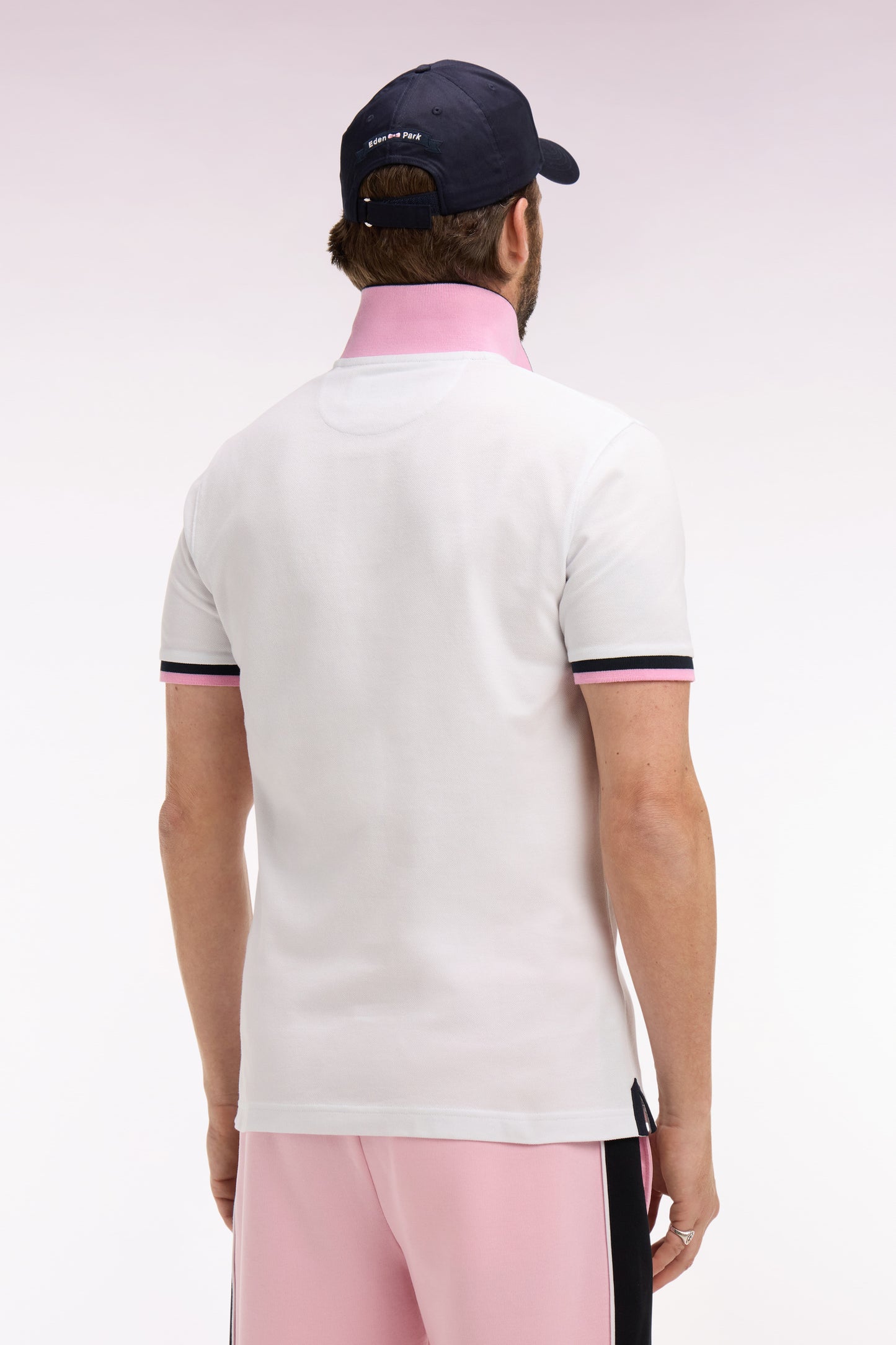 Polo à manches courtes 6 Nations en piqué coton blanc