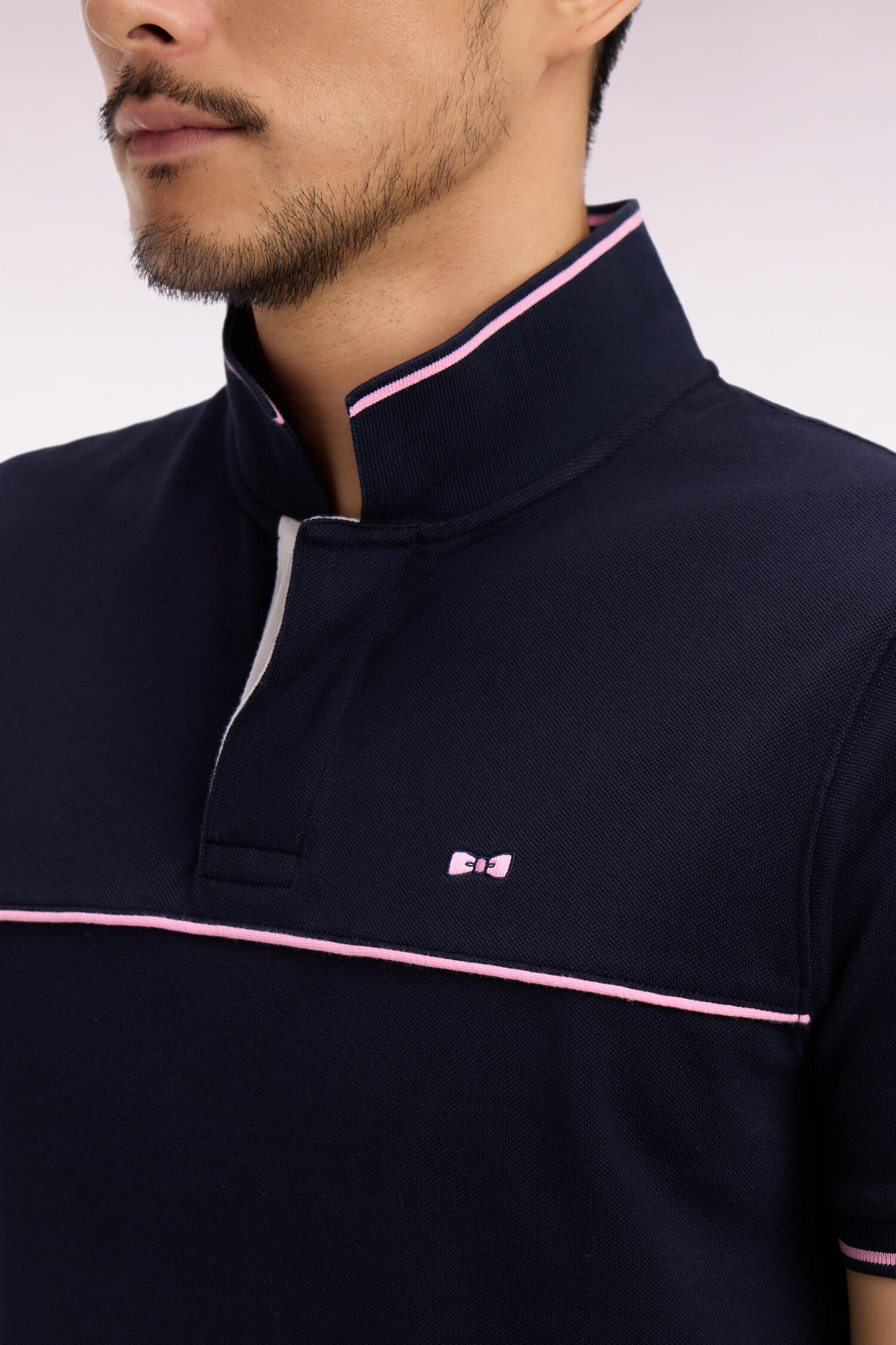 Polo à manches courtes en piqué coton marine