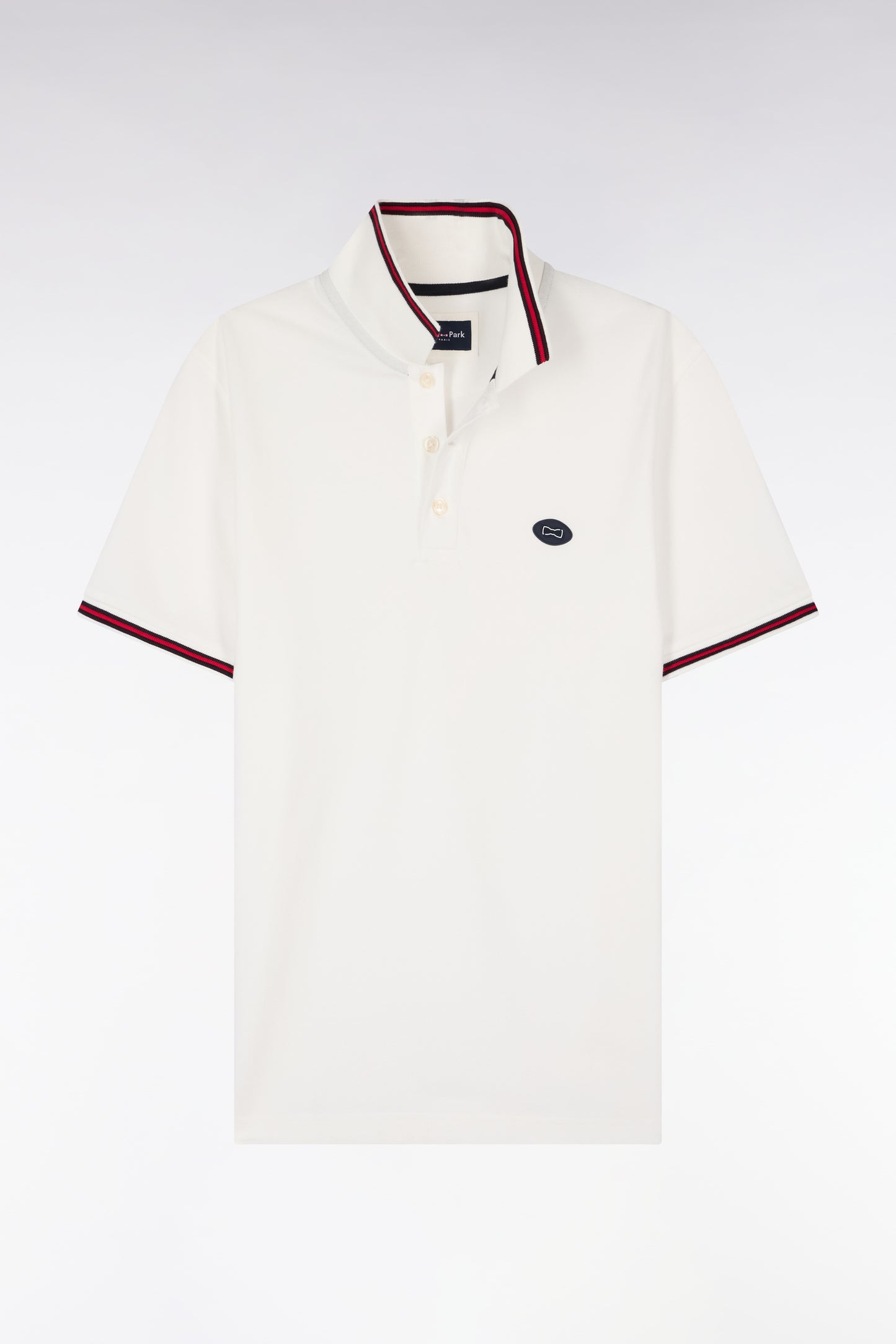 Polo à manches courtes en coton blanc