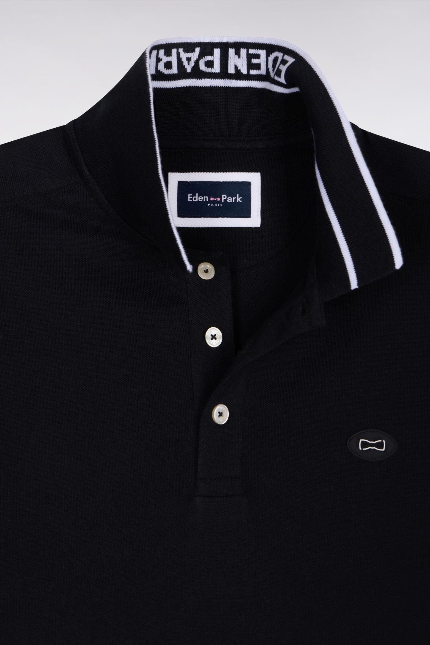 Polo à manches courtes en piqué coton noir