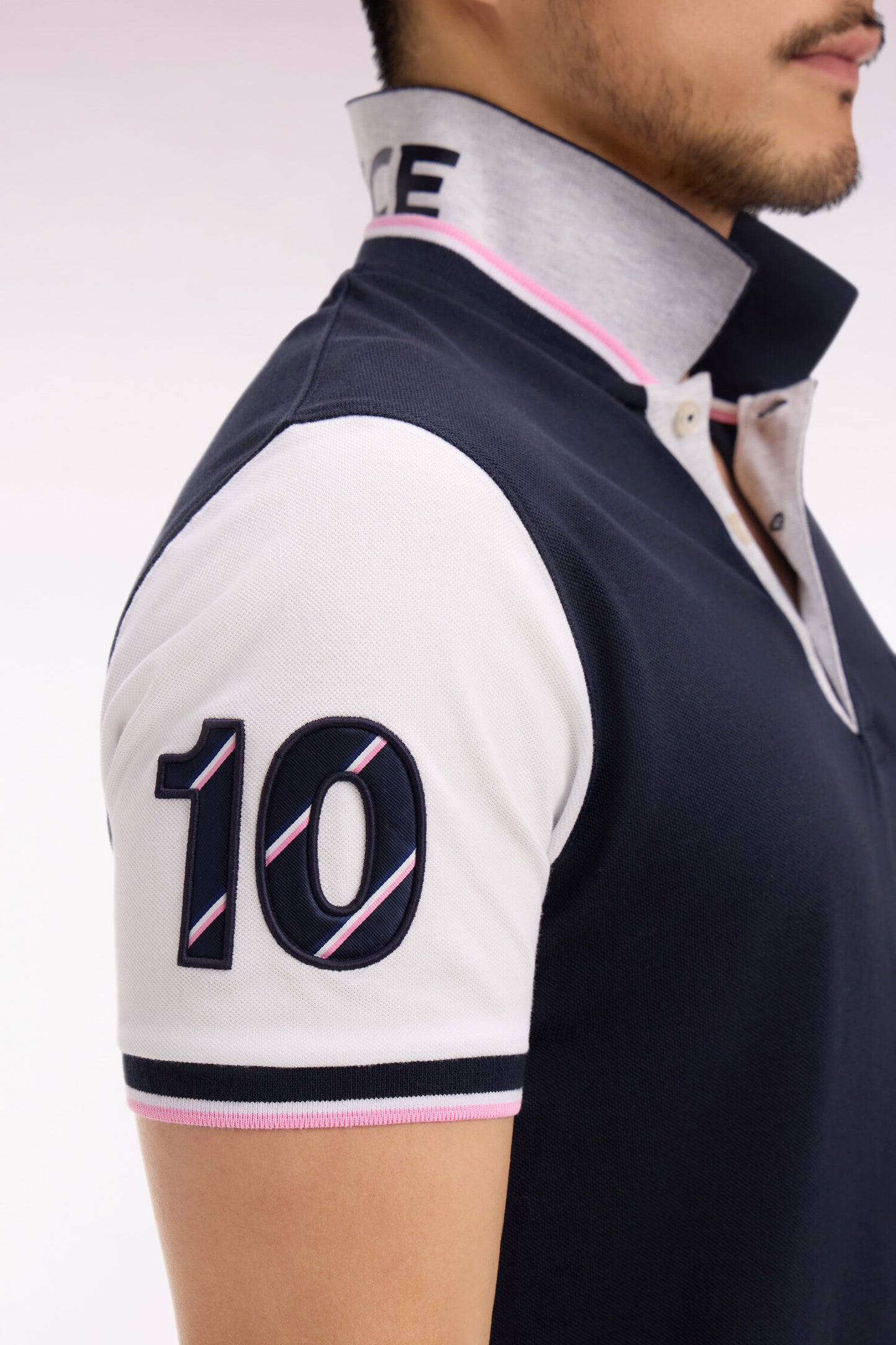 Polo à manches courtes XV de France en piqué coton marine France