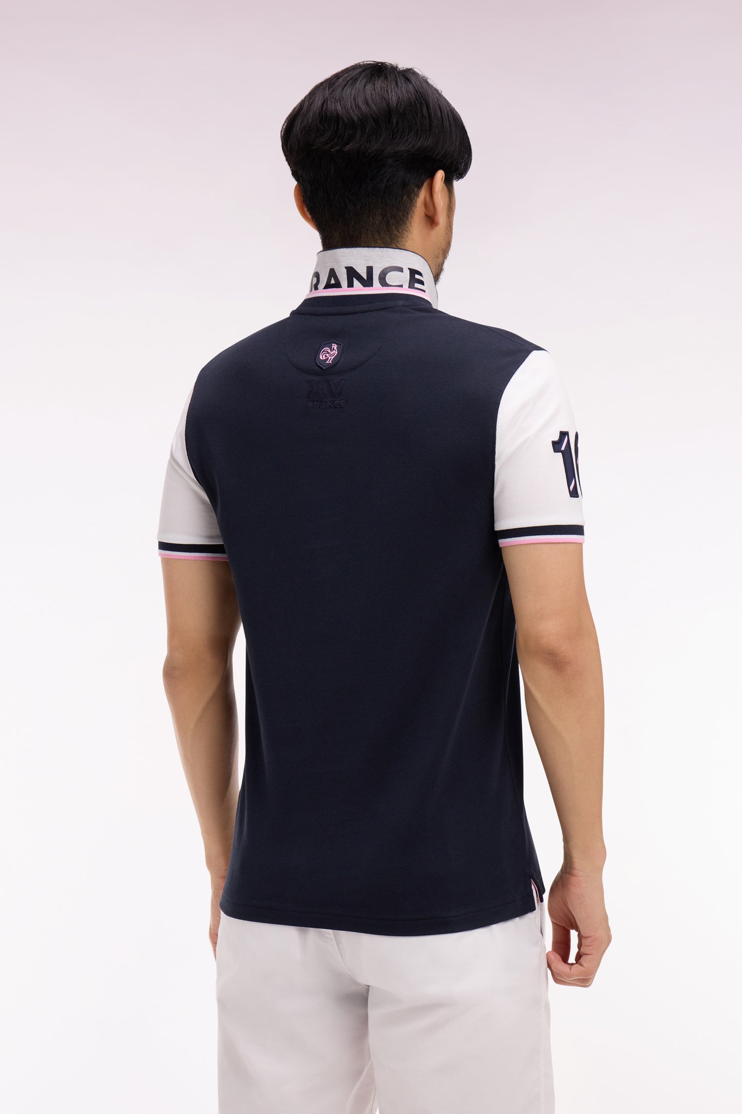 Polo à manches courtes XV de France en piqué coton marine France