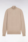 Pull col camionneur en coton beige