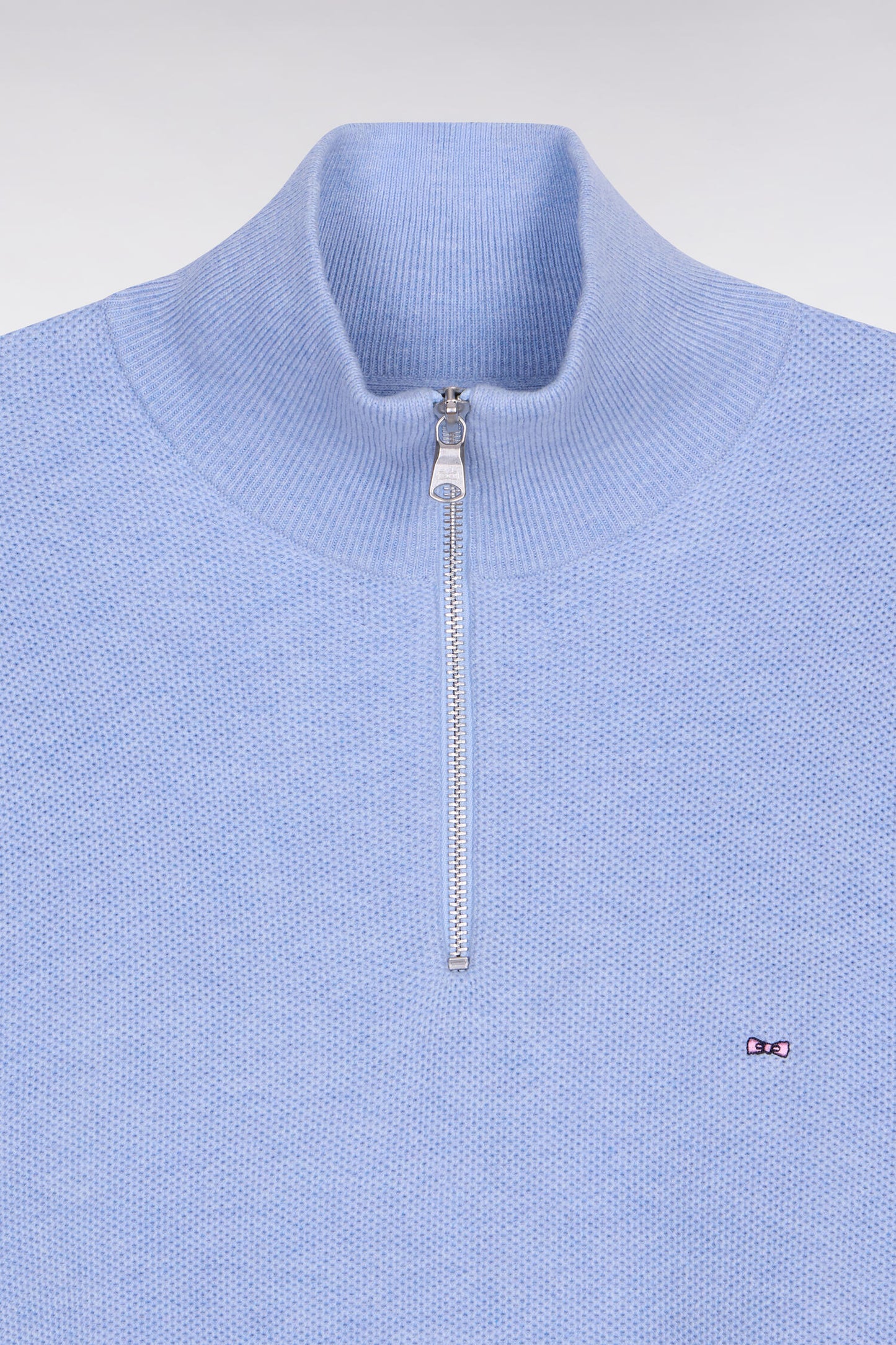 Pull col camionneur en coton ciel