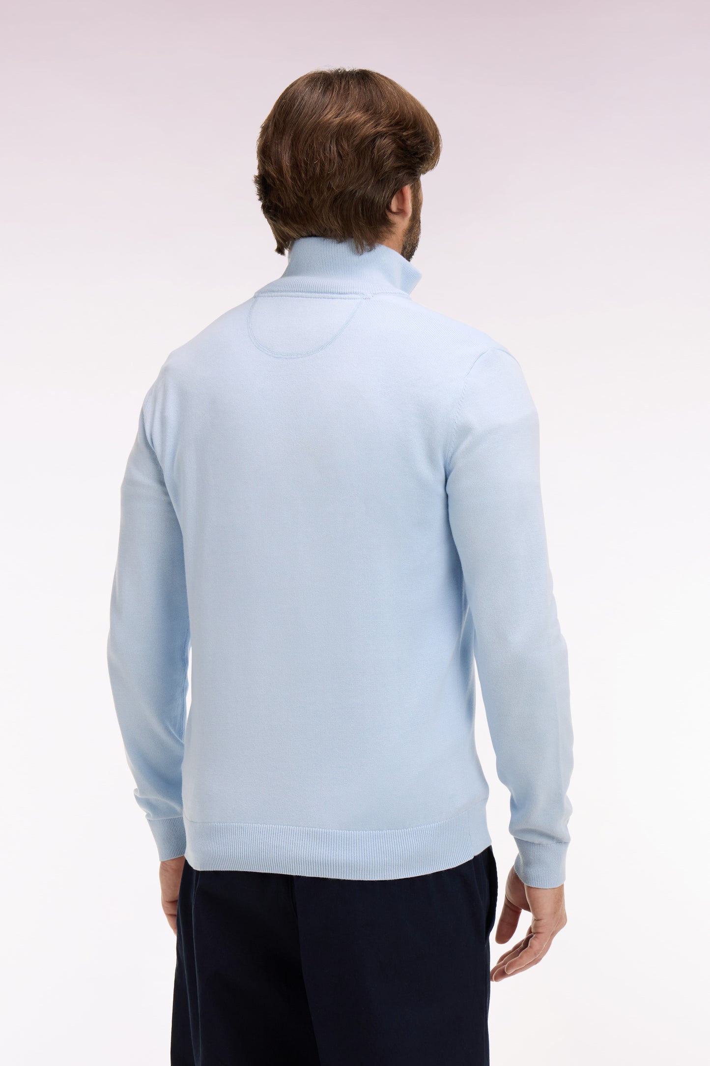 Pull col camionneur en coton ciel